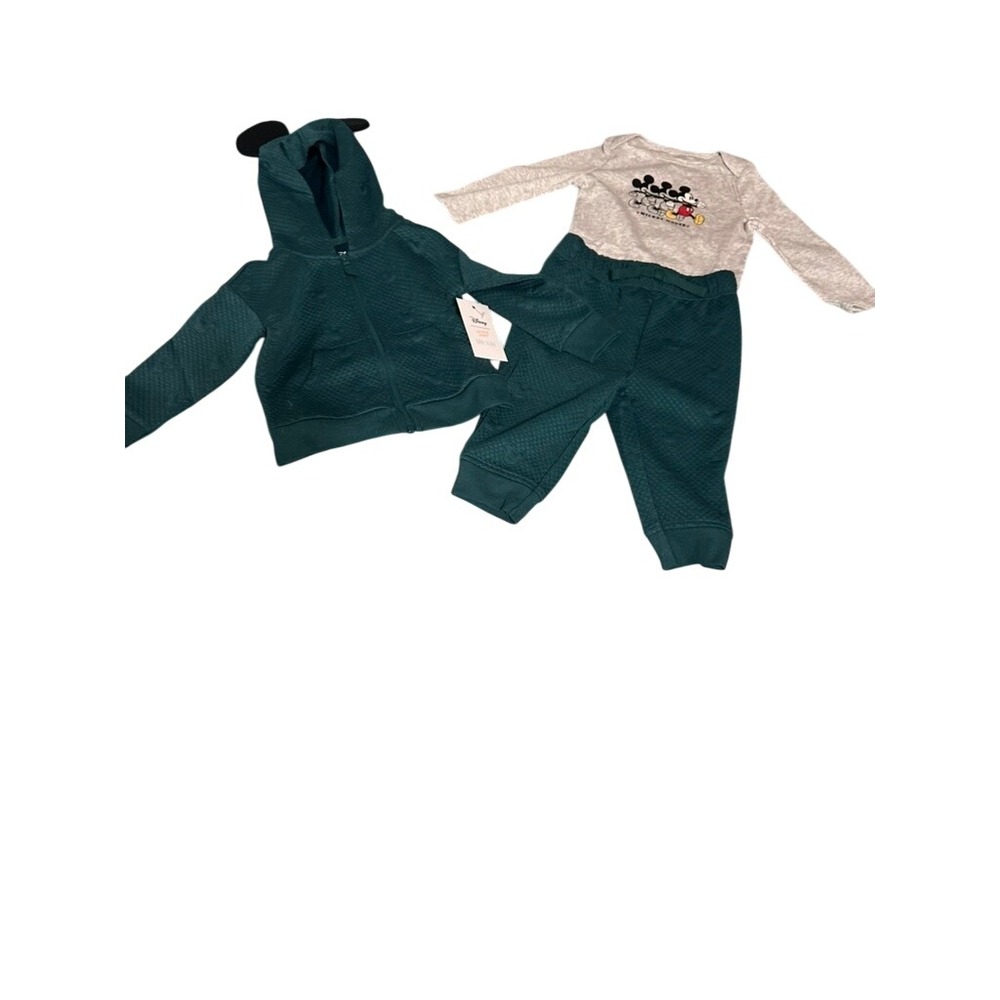 Disney Mickey Mouse‎ Baby Outfit 3 Piece Set Hoodie Pants Bodysuit Newborn NWT